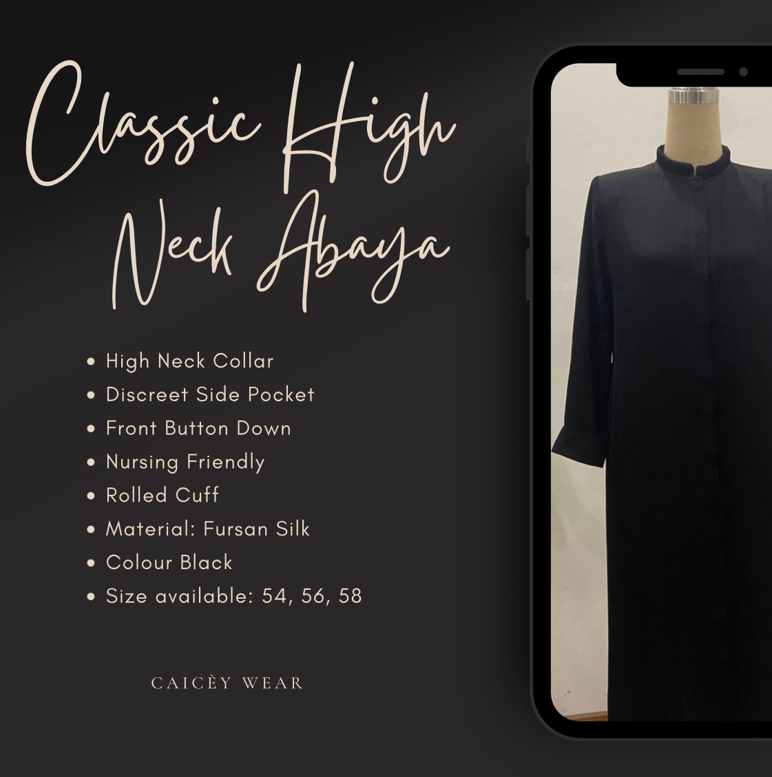 High hot sale neck abaya